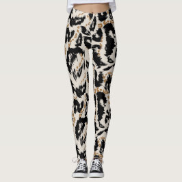 Abstrakt bohemisk afrikansk leopardmönster  leggings