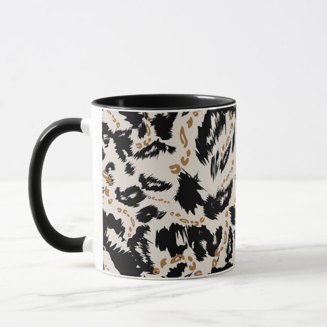 Abstrakt bohemisk afrikansk leopardmönster  mugg (Vänster)