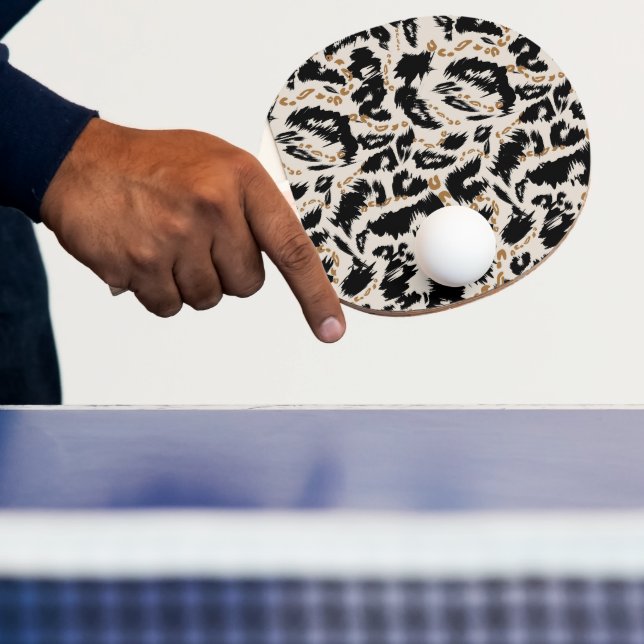 Abstrakt bohemisk afrikansk leopardmönster  pingisracket (Insitu)