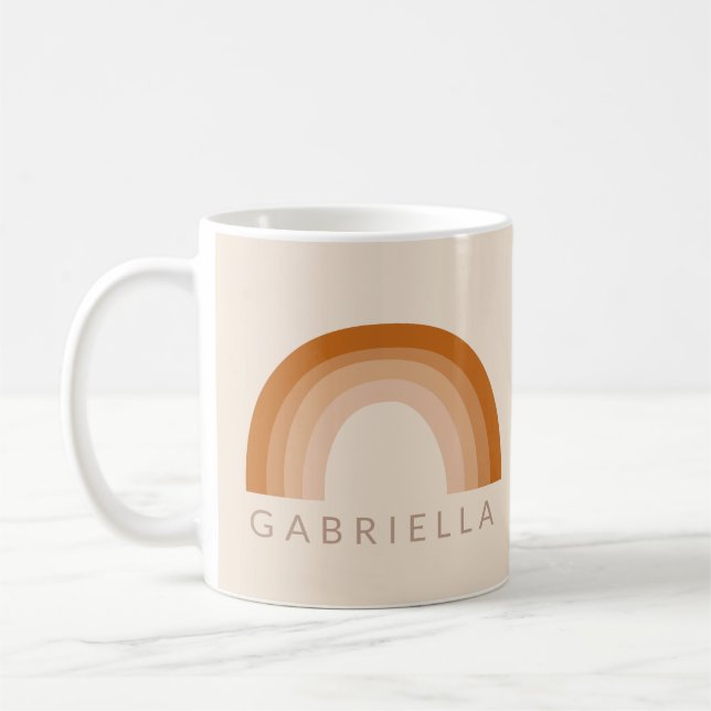 Abstrakt Boho 70-talets Terracotta Personlig Kaffemugg (Vänster)