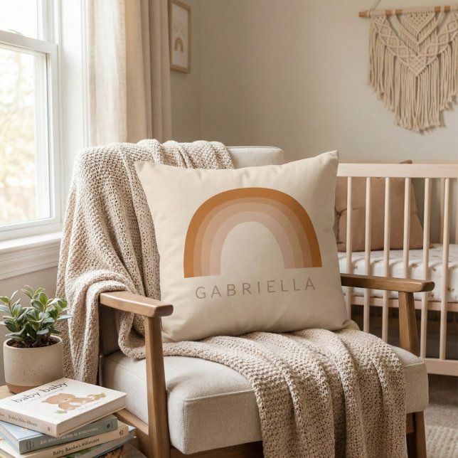 Abstrakt Boho 70-talets Terracotta Personlig Kudde (Skapare uppladdad)