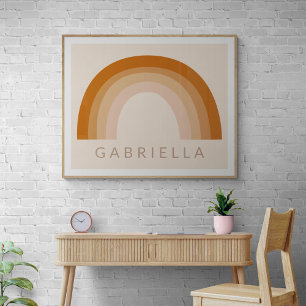 Abstrakt Boho 70-talets Terracotta Personlig Poster