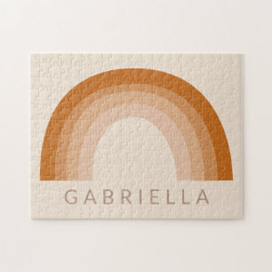 Abstrakt Boho 70-talets Terracotta Personlig Pussel