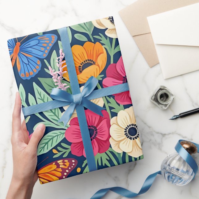 Abstrakt Boho Anemone Presentpapper (Gifting)