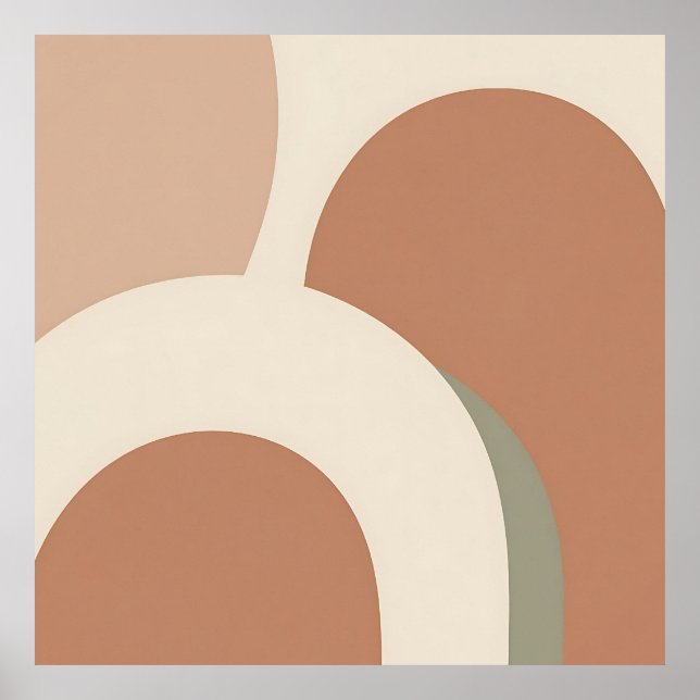 Abstrakt Boho-båge Earthy Minimalistisk Design Poster (Framsidan)