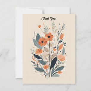 Abstrakt Boho Blommig Tacksamhet Vykort