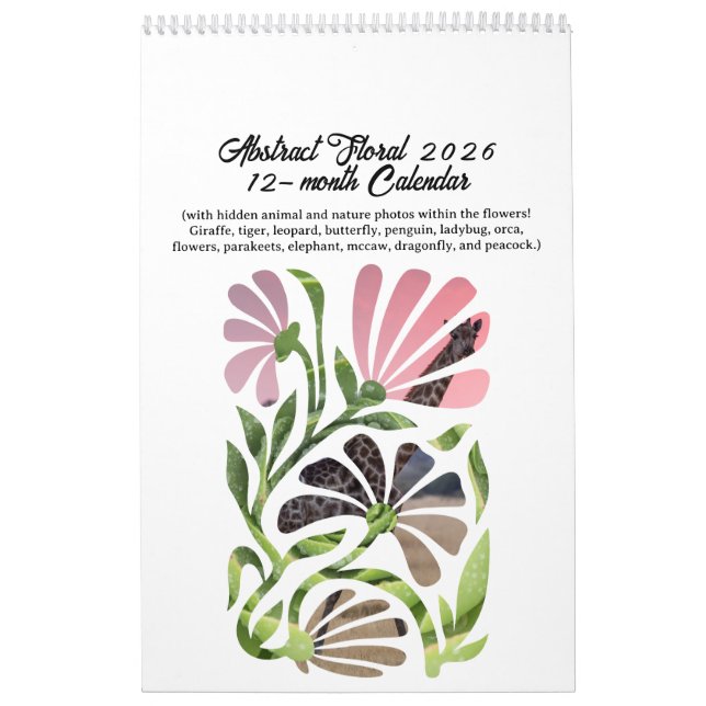 Abstrakt Boho Botanisk Natur 2026 12-månader Kalender (Omslag)