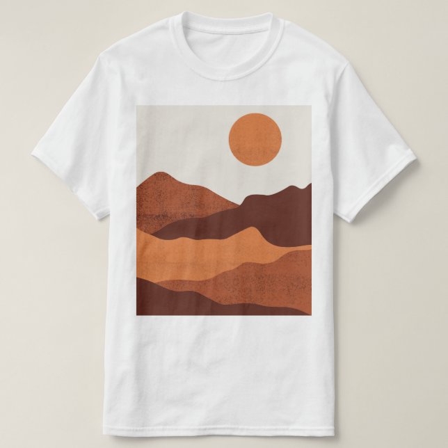 Abstrakt Boho Chic Desert Mountains Ligcape T Shirt (Design framsida)