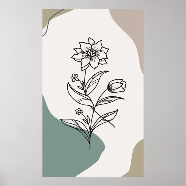 Abstrakt boho-design poster (Framsidan)