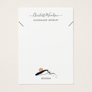 Abstrakt Boho Earring Necklace Visning Card Visitkort