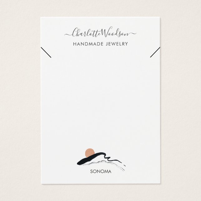 Abstrakt Boho Earring Necklace Visning Card Visitkort (Framsidan)
