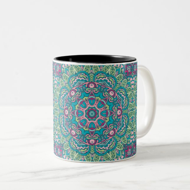 ABSTRAKT BOHO FESTIVE MANDALA MÖNSTER MUGG (Framsida höger)