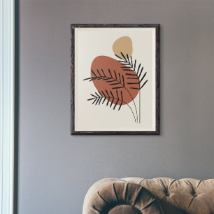 Abstrakt Boho Gren Plant Art Décor Poster