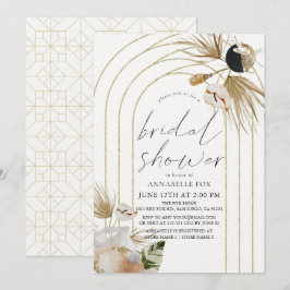 Abstrakt Boho Guldvalv Bröllopsdusch Inbjudningar