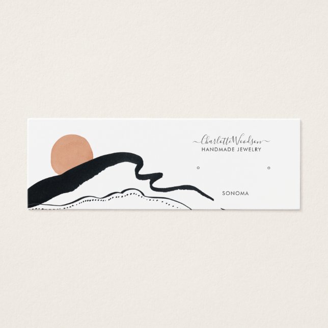 Abstrakt Boho Juelry Earring Visning Card Litet Visitkort (Framsidan)