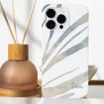 Abstrakt Boho Löv med Namn<br><div class="desc">Den här vackra boho stil-telefonväskan har abstrakt löv-teckningar i klassiskt,  neutralt färg och utrymme för att anpassa sig med ditt namn eller en kort-fras i grund hörnet.</div>