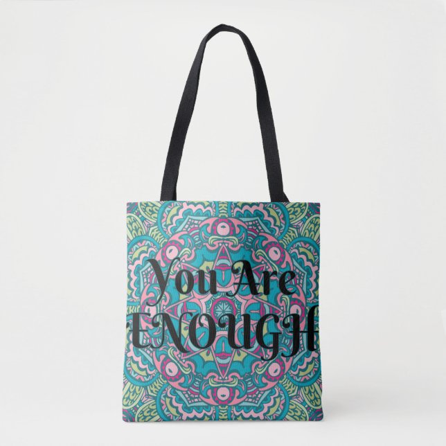 Abstrakt Boho Mandala du är tillräckligt säker Tygkasse (Framsida)