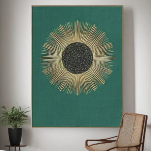 Abstrakt Boho Minimalist Geometric Sol Wall Art Poster