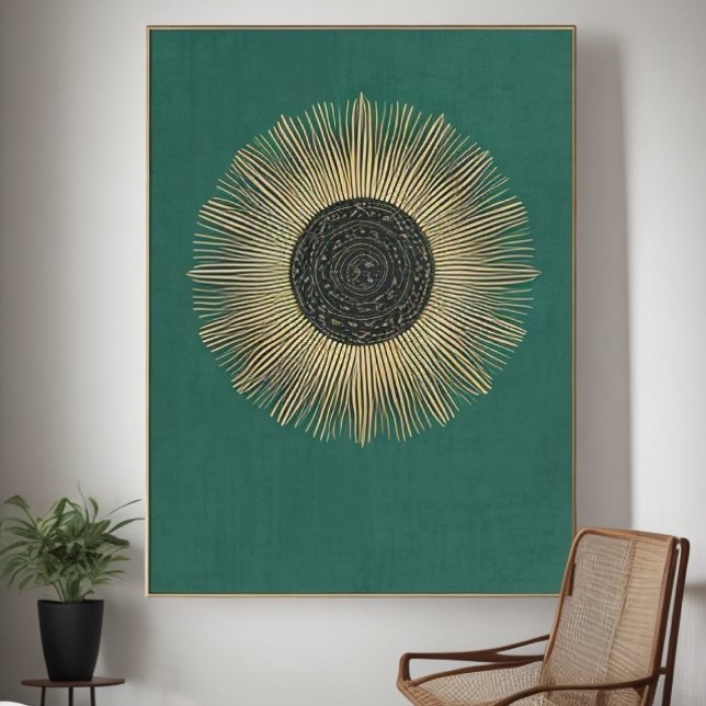 Abstrakt Boho Minimalist Geometric Sol Wall Art Poster (Skapare uppladdad)