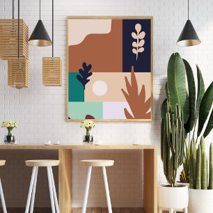 Abstrakt Boho Natur Landskap Poster