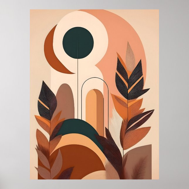 Abstrakt Boho och Modern Clip Art Printable Poster (Framsidan)