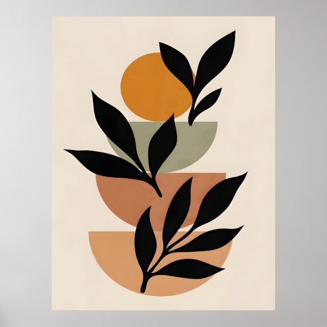 Abstrakt Boho och Modern Clip Art Printable Poster (Framsidan)