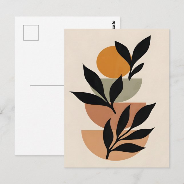 Abstrakt Boho och Modern Clip Art Printable Vykort (Fram/baksida)