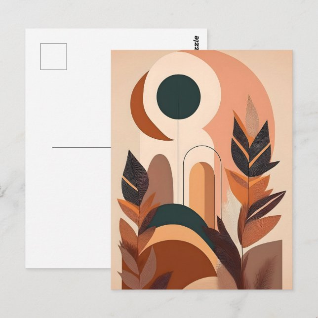 Abstrakt Boho och Modern Clip Art Printable Vykort (Fram/baksida)