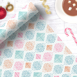 Abstrakt Boho Ornament Tribal Mönster Presentpapper