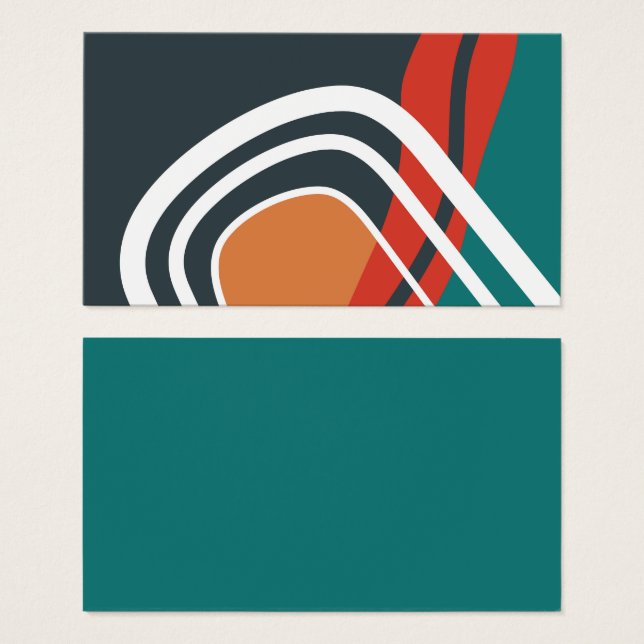 Abstrakt boho-regnbåge, färggrafik visitkort (Framsida & baksida)