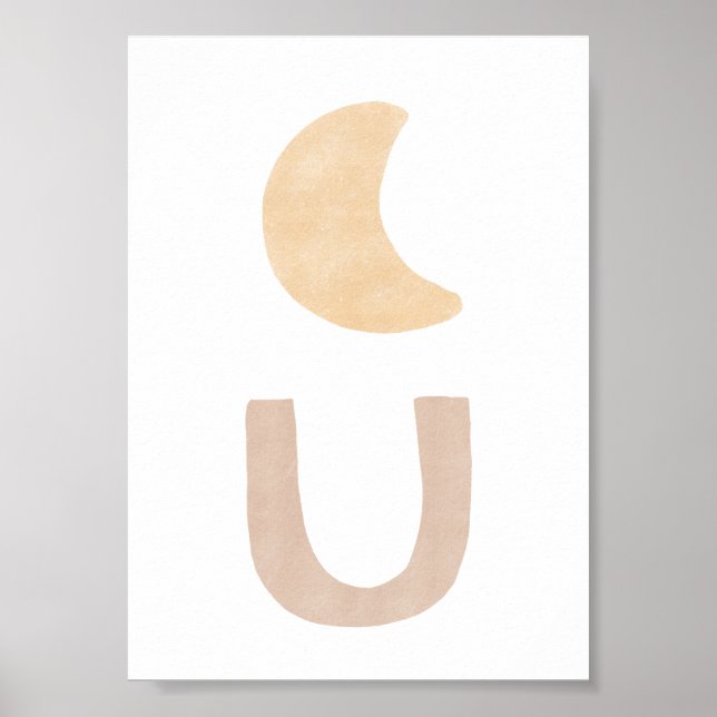 Abstrakt Boho Rosa Bohemian Shapes Poster (Framsidan)