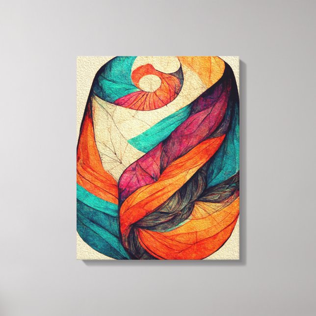 Abstrakt Boho Shape Painting Canvas Paint Wall Art (Framsida)