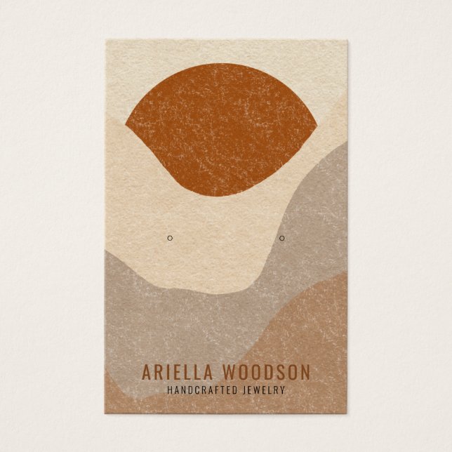Abstrakt Boho Terracotta Sand Jewelry Earring Visitkort (Framsida)