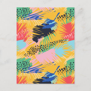 Abstrakt Boho Tropical Handflatan Löv Helg Vykort
