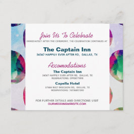 Abstrakt Boho Watercolor Rosa Bröllop Information Tilläggskort