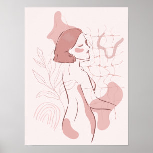 Abstrakt Boho Woman Illustration Poster