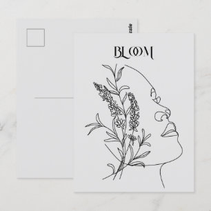 Abstrakt Boho Woman Illustration Poster Vykort