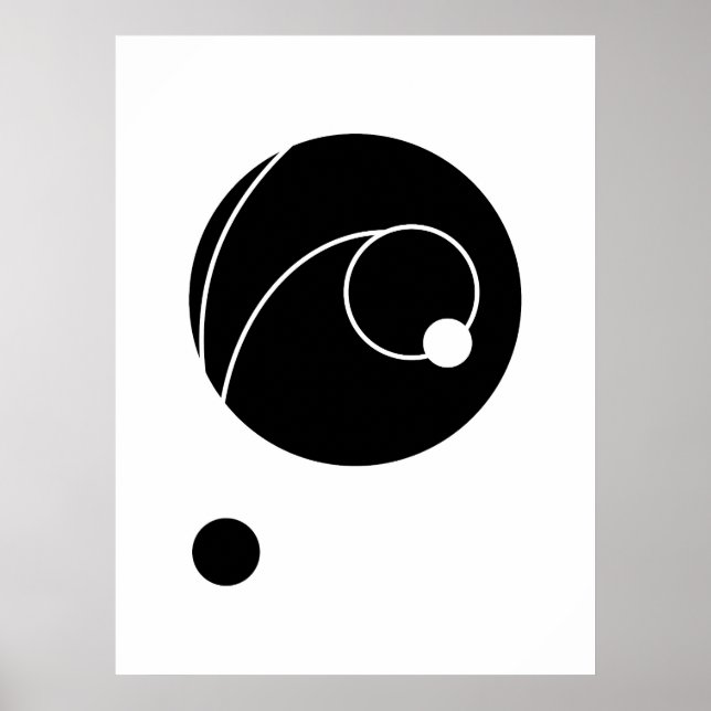 Abstrakt Böjd Linjer och cirkel Art | Modern Geo Poster (Framsidan)