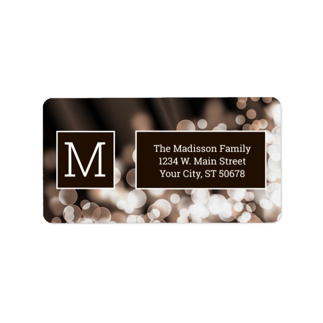 Abstrakt Bokeh Chocolate Adressetikett (Framsidan)