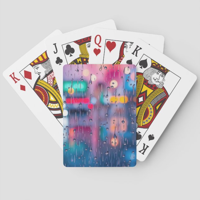 Abstrakt Bokeh Rain Casinokort (Baksidan)