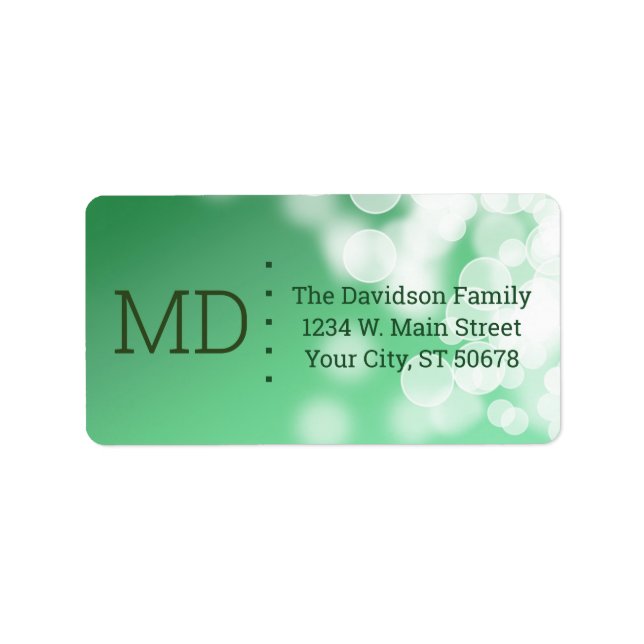 Abstrakt Bokeh Stil Adressetikett (Framsidan)