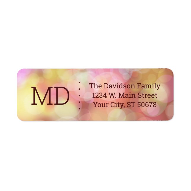 Abstrakt Bokeh Stil Returadress Etikett (Framsidan)