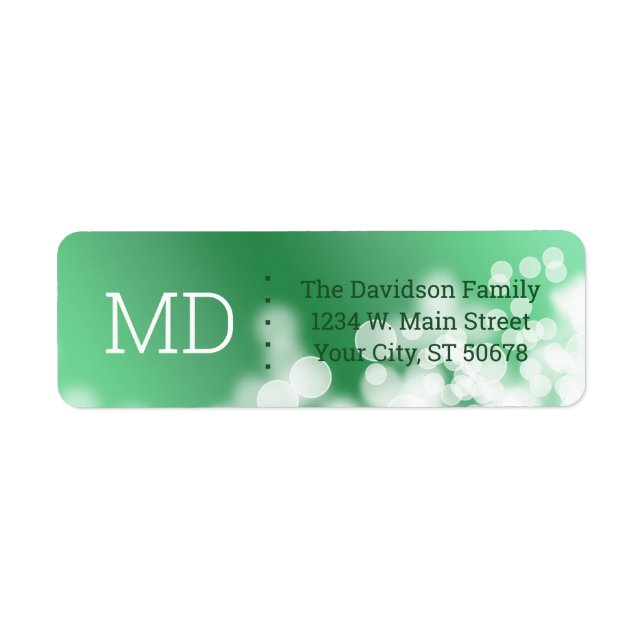 Abstrakt Bokeh Stil Returadress Etikett (Framsidan)