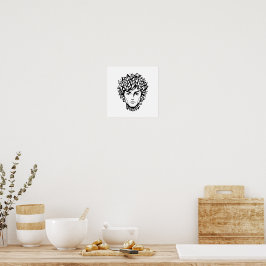 Abstrakt Bokstavskonst Människans Ansikte Vektor s Poster