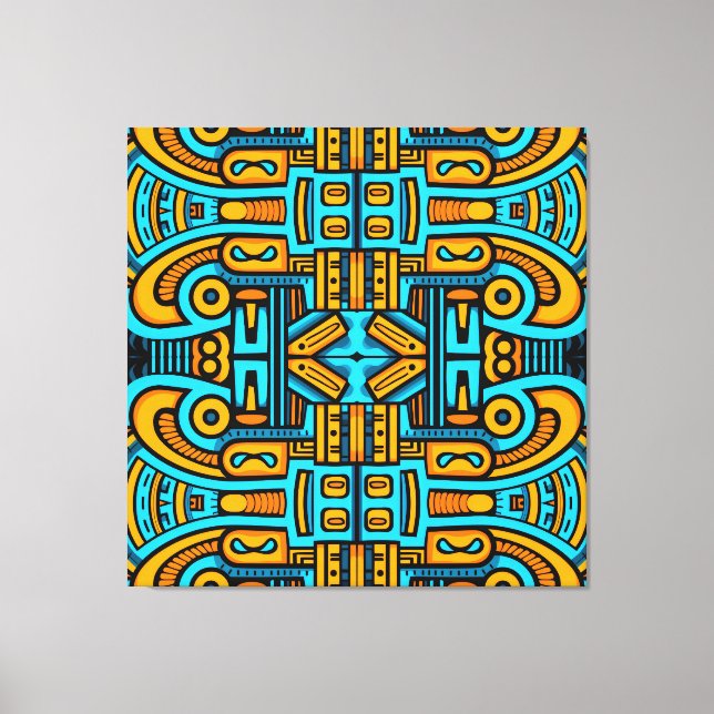  Abstrakt Bold Blue-Orange Canvastryck (Framsida)