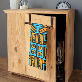  Abstrakt Bold Blue-Orange Kökshandduk