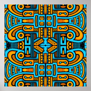 Abstrakt Bold Blue-Orange Poster