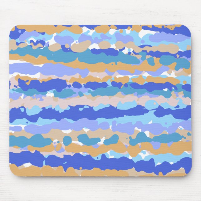 Abstrakt Bold Graphic Blue Teal Orange Caramel Musmatta (Framsidan)