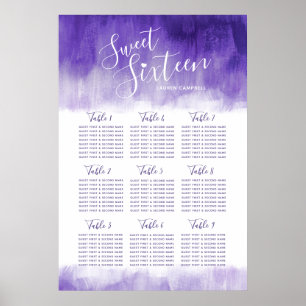 abstrakt bord för lila på sweet sixteen födelsedag poster
