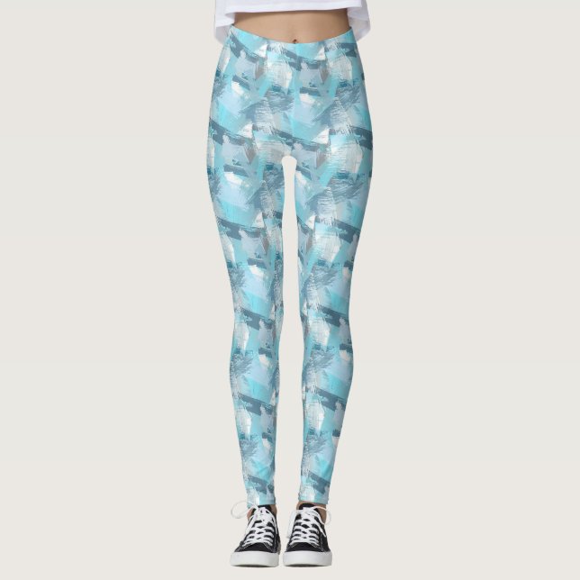 abstrakt borstar slår krickamodellen leggings (Framsida)